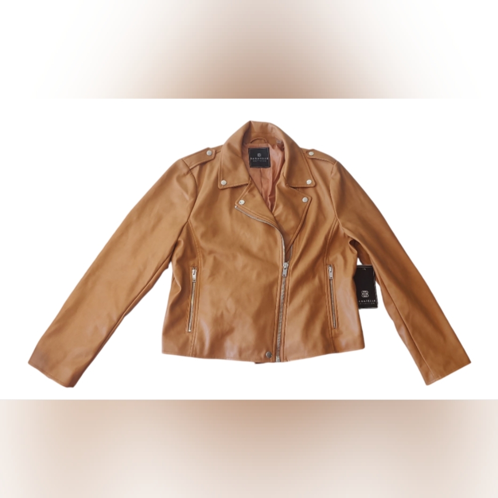 Bagatelle Women's Size XL Faux Leather Jacket Brown NWT